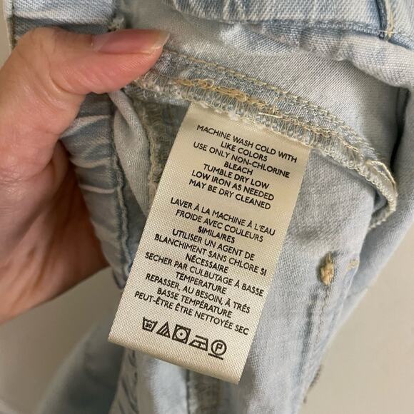 Free People Pants Women's Medium High Waisted Light Blue Joggers Ankle Ties - Picture 10 of 11